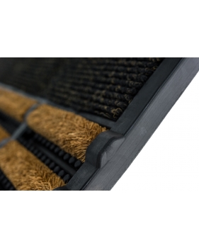 Zerbino in gomma con spazzole in cocco