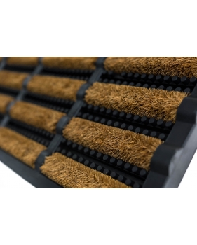 Zerbino in gomma con spazzole in cocco