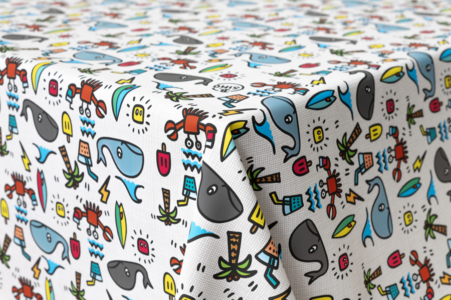 PESCA - Tovaglia plastificata lavabile - Estate