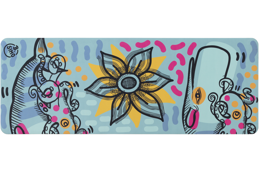 B.SIMO - Tappetino Yoga - Sea Flower Light Blue